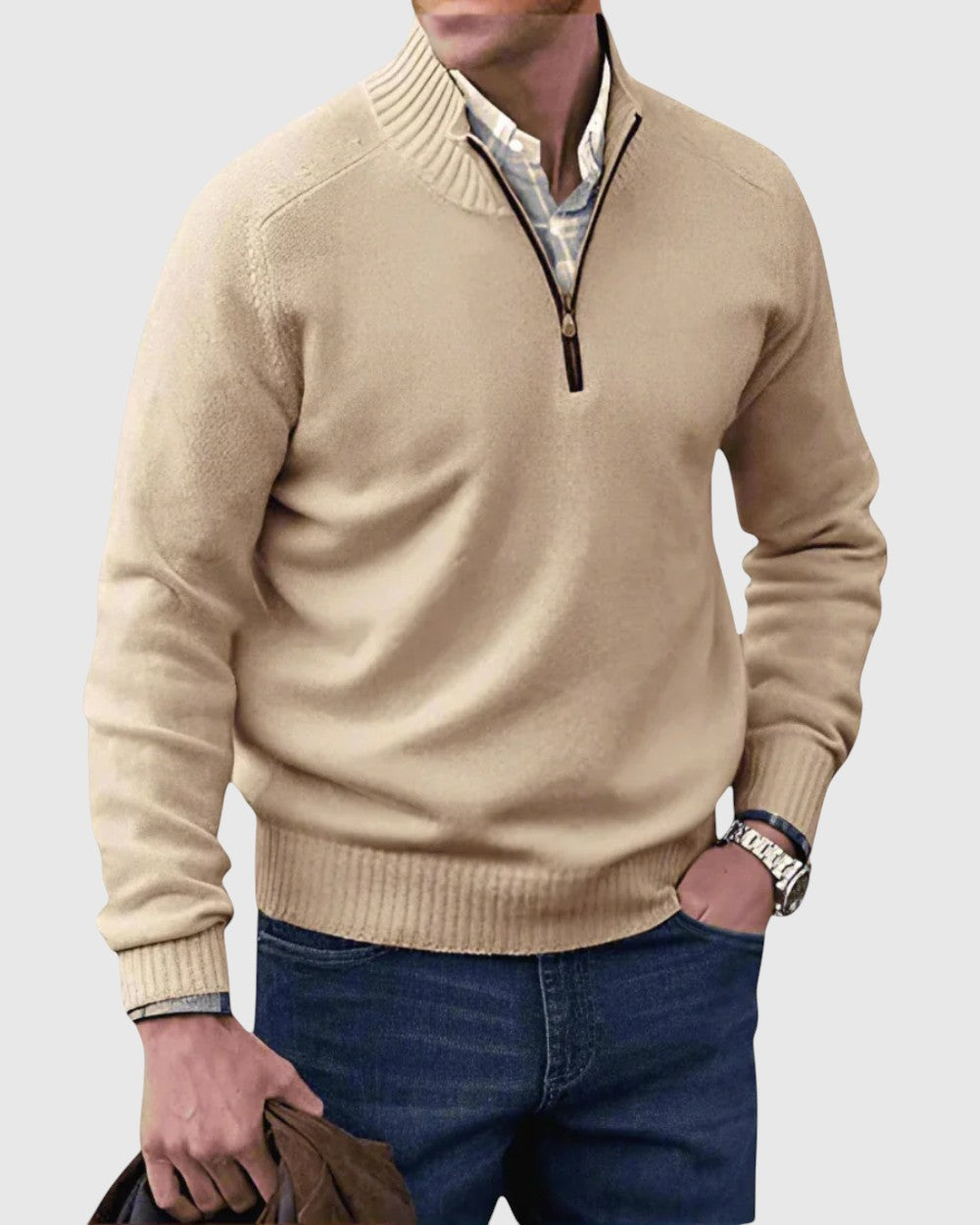 Pál | Cipzáros, puha, modern férfi kardigán