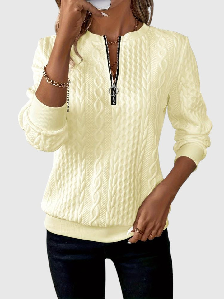 Amalie | Kötött pulóver cipzárral elegáns