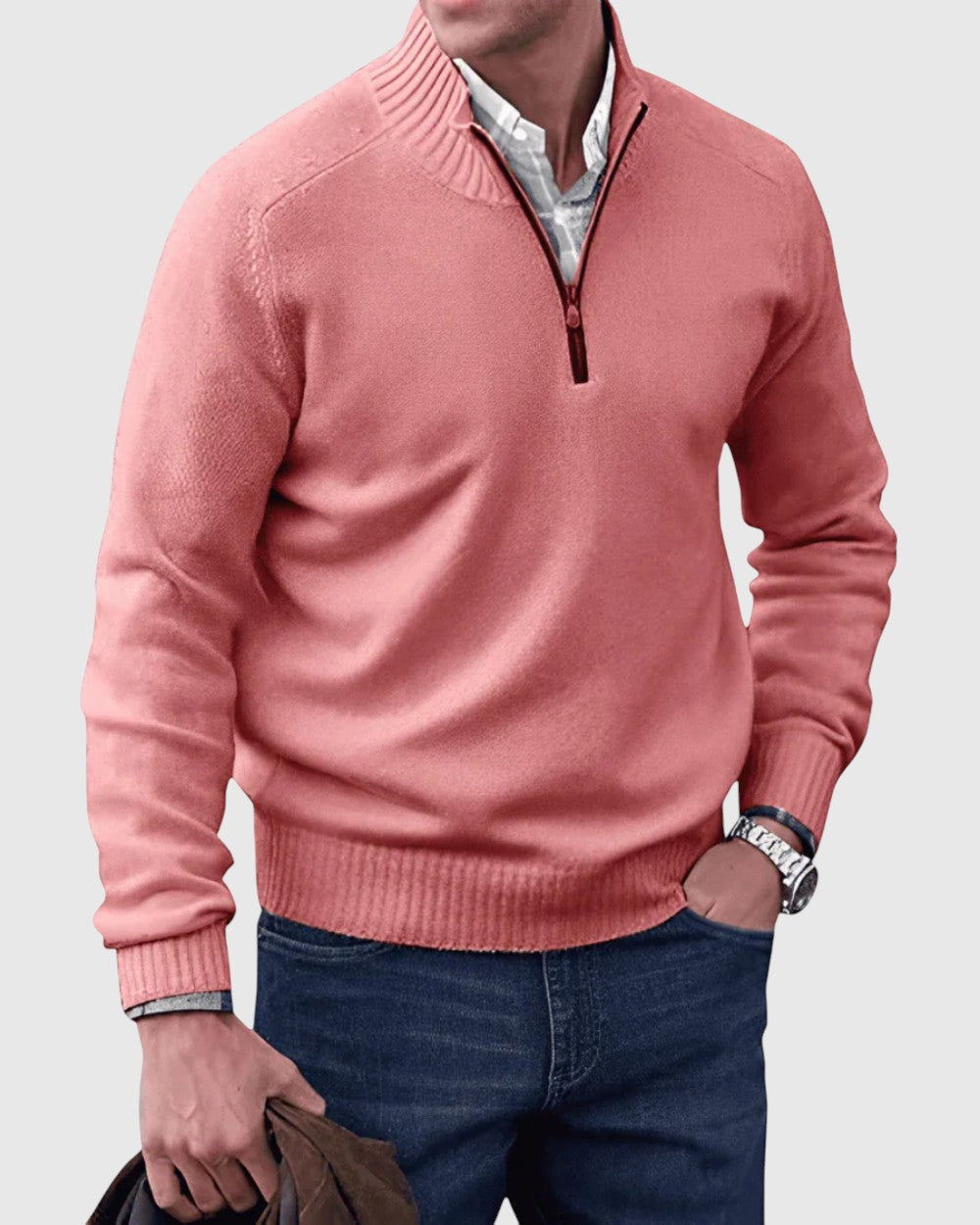 Pál | Cipzáros, puha, modern férfi kardigán