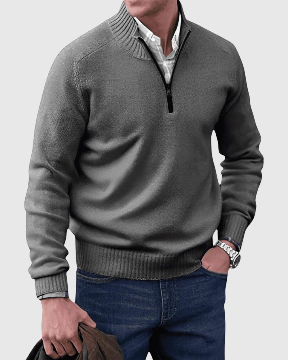 Pál | Cipzáros, puha, modern férfi kardigán