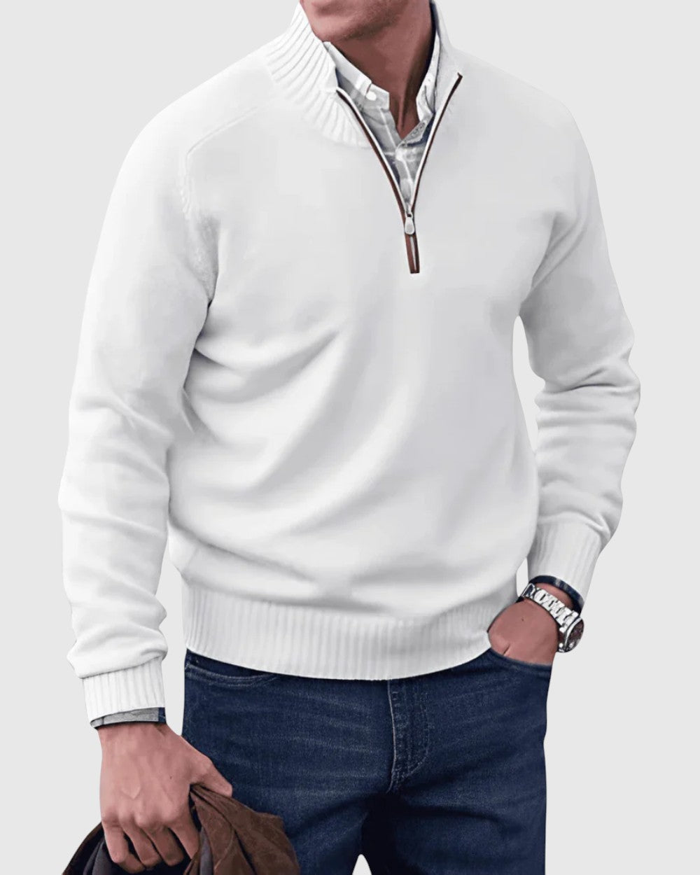 Pál | Cipzáros, puha, modern férfi kardigán