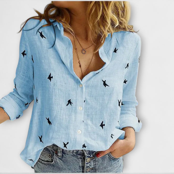 Nadia | Stílusos pamut-len blúz elegáns