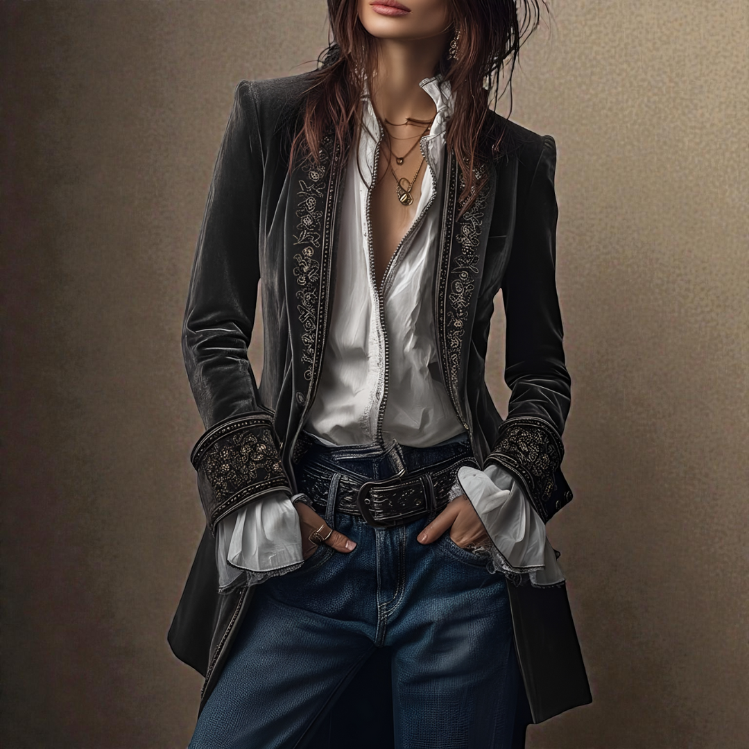 Nuria | Elegáns bársonykabát