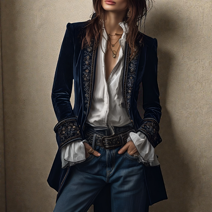 Nuria | Elegáns bársonykabát