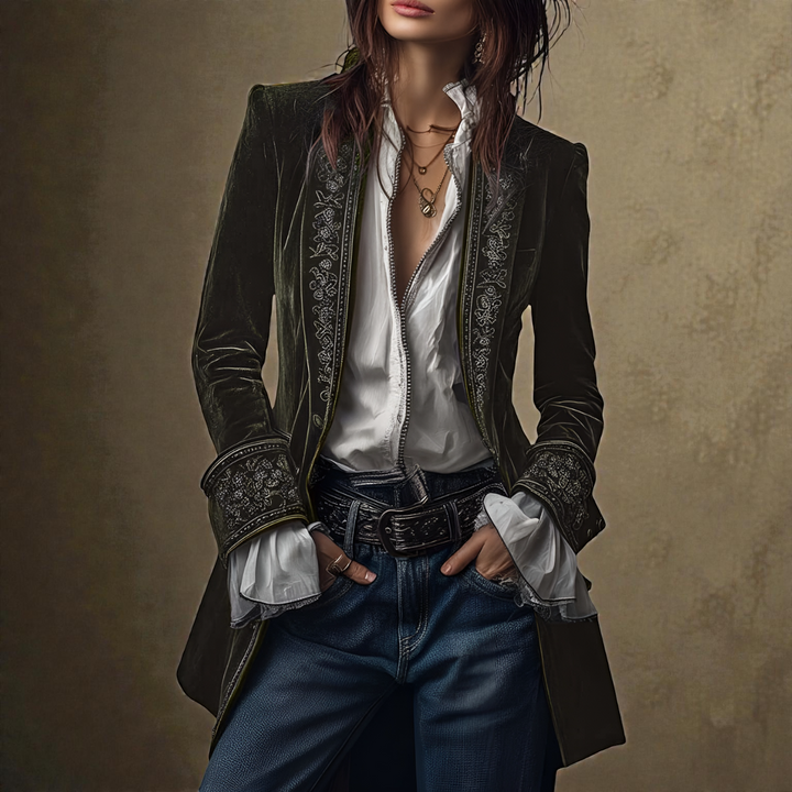 Nuria | Elegáns bársonykabát