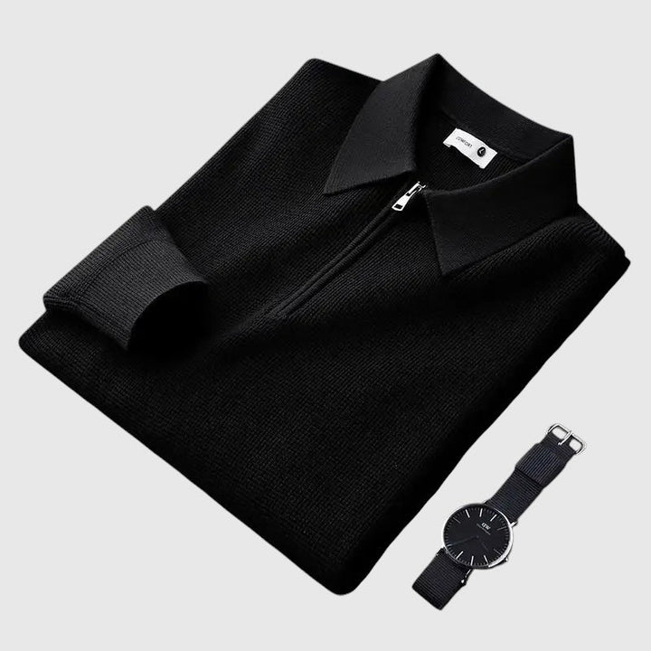 Ákos | Cipzáras férfi elegáns pulóver