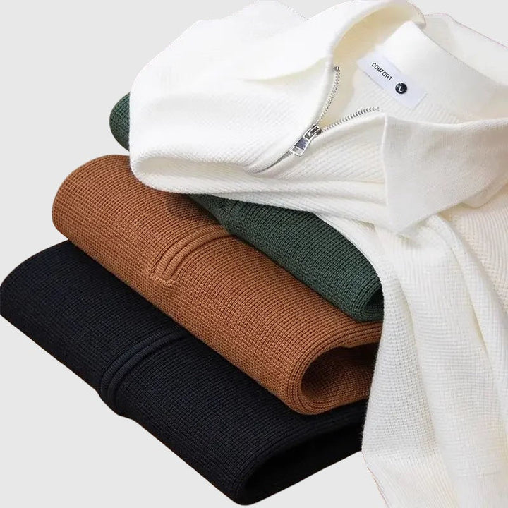 Ákos | Cipzáras férfi elegáns pulóver