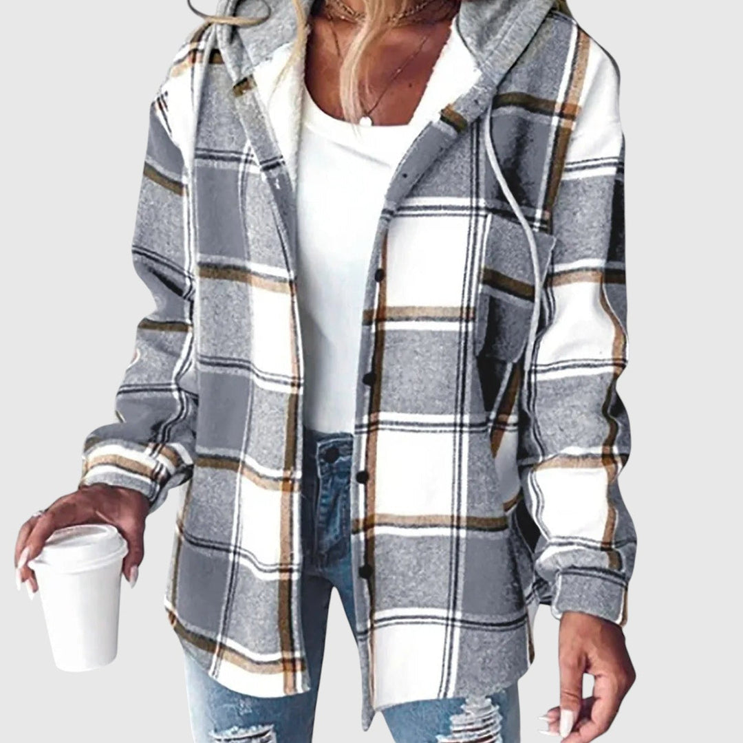 Maya | Kockás kapucnis kabát mindennapokra