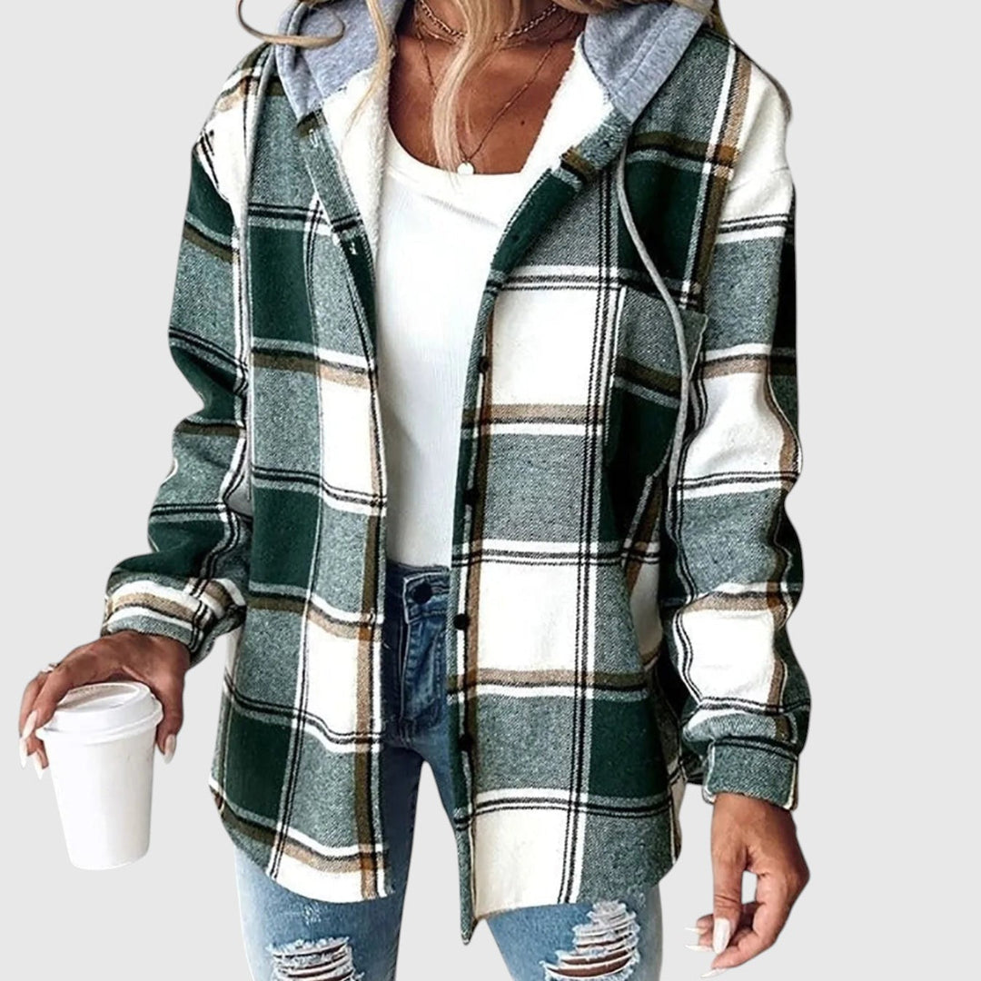 Maya | Kockás kapucnis kabát mindennapokra