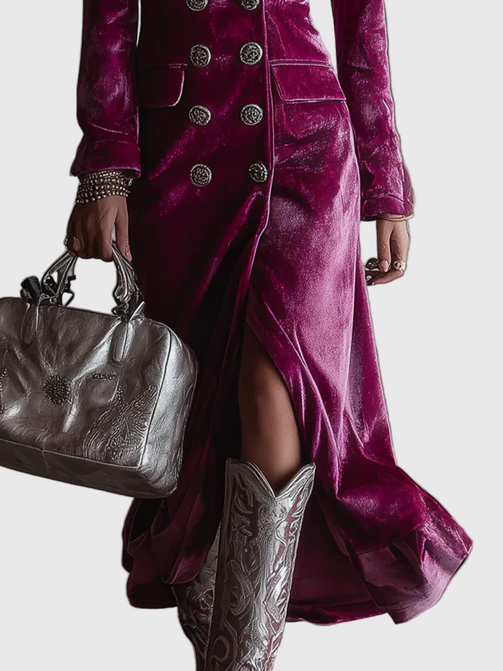 Amélia | Velúr zakó-ruha elegáns stílus