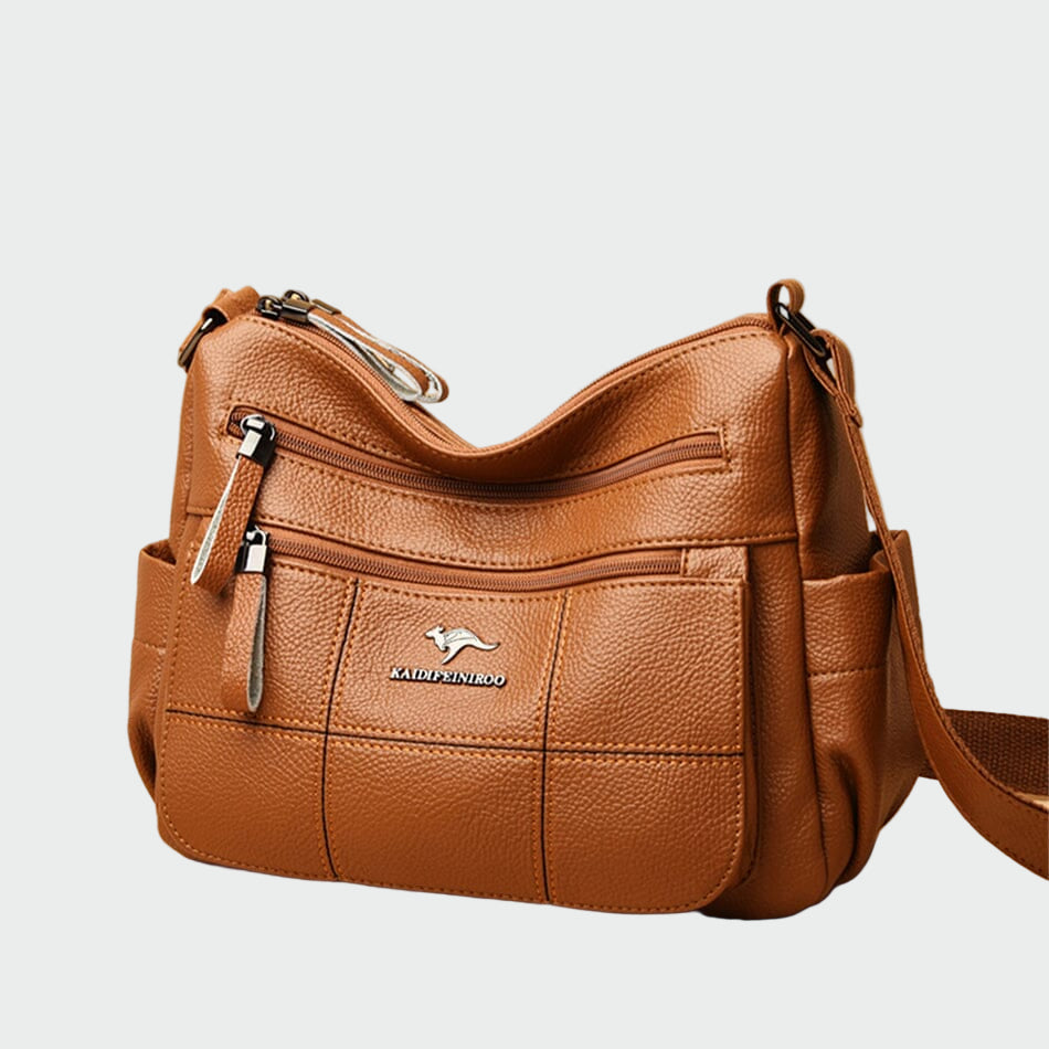 Virág | Fekete válltáska praktikus dizájnnal