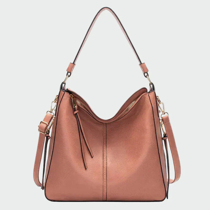 Nóra | Elegáns fekete válltáska arany részletekkel