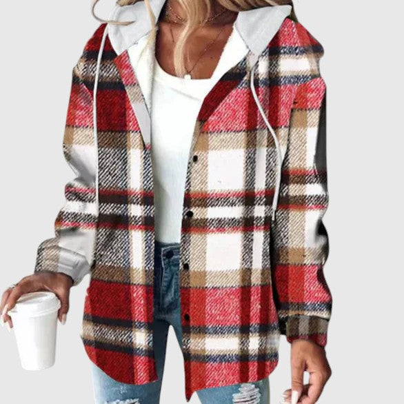 Maya | Kockás kapucnis kabát mindennapokra